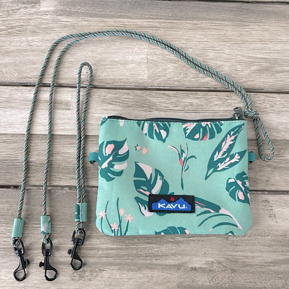 KAVU Renrose Crossbody Wallet or Wristlet with Rope Strap